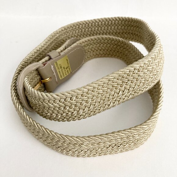 Vintage Braided Womens Belt Cream Beige Tan Size 30 S/M 27-33" Leather Taiwan - Picture 5 of 11